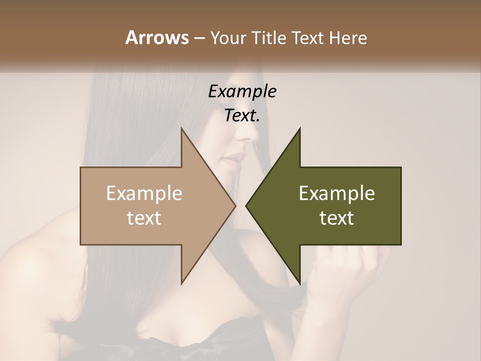 A Woman With Long Brown Hair Is Holding A Piece Of Hair PowerPoint Template