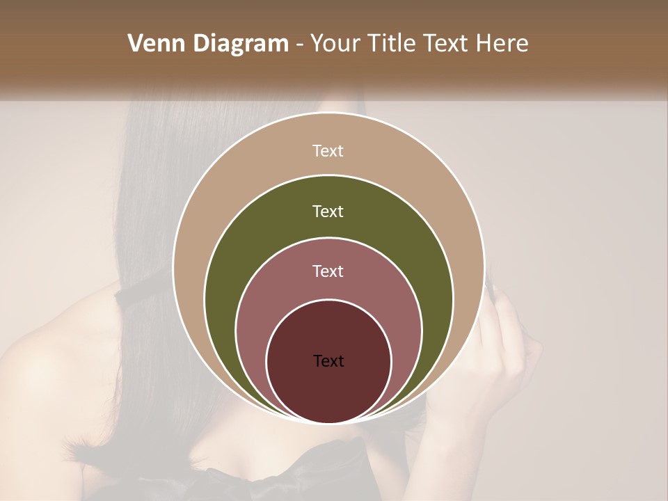 A Woman With Long Brown Hair Is Holding A Piece Of Hair PowerPoint Template