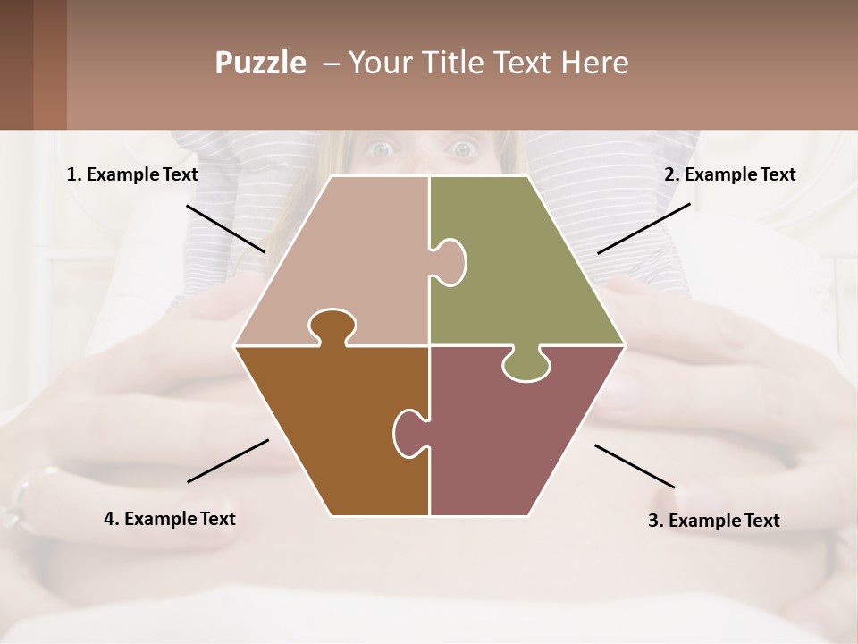 A Pregnant Woman Laying In Bed With Her Hands On Her Belly PowerPoint Template