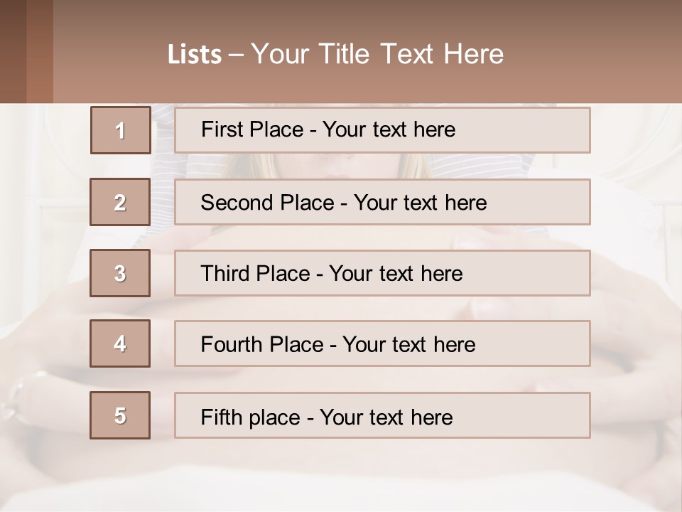 A Pregnant Woman Laying In Bed With Her Hands On Her Belly PowerPoint Template