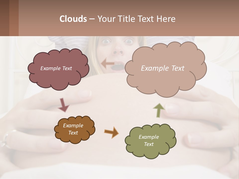 A Pregnant Woman Laying In Bed With Her Hands On Her Belly PowerPoint Template