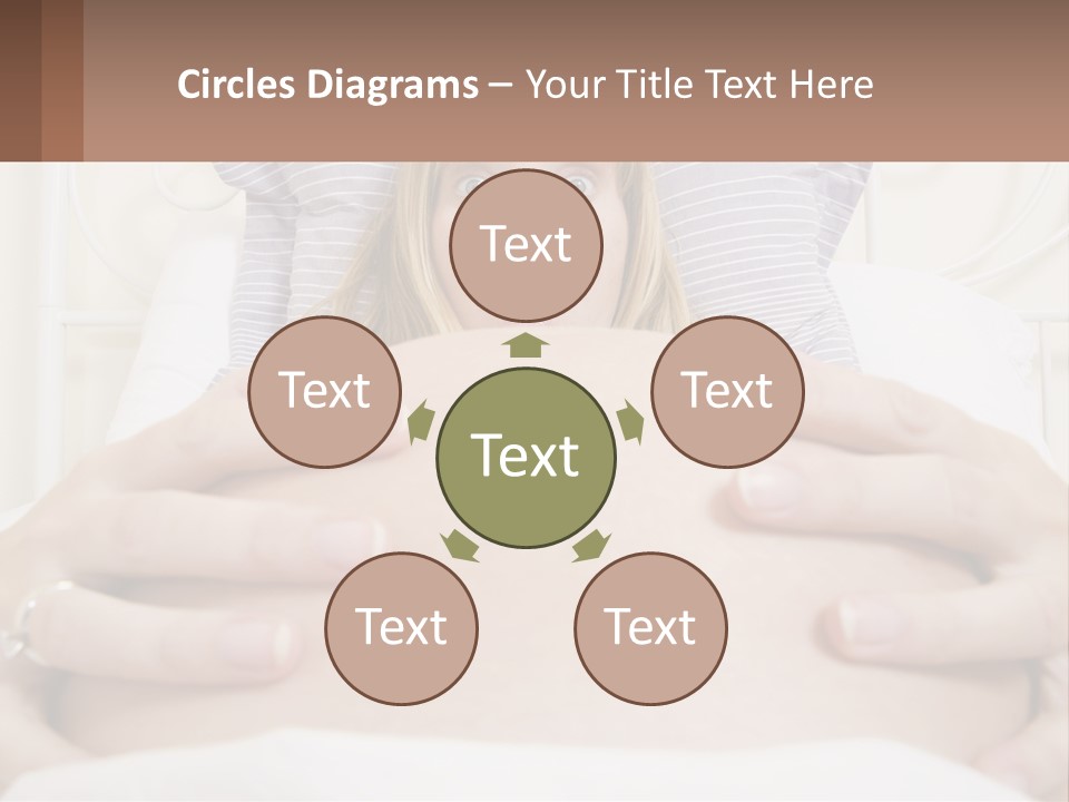 A Pregnant Woman Laying In Bed With Her Hands On Her Belly PowerPoint Template