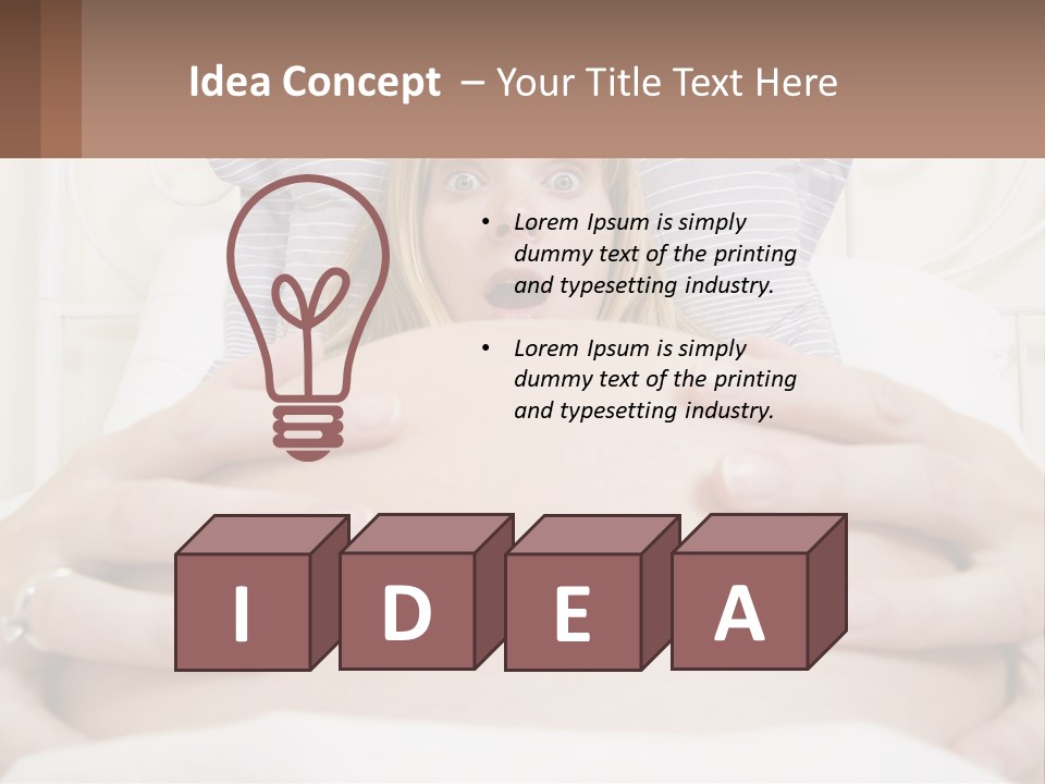 A Pregnant Woman Laying In Bed With Her Hands On Her Belly PowerPoint Template