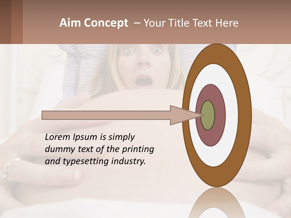 A Pregnant Woman Laying In Bed With Her Hands On Her Belly PowerPoint Template