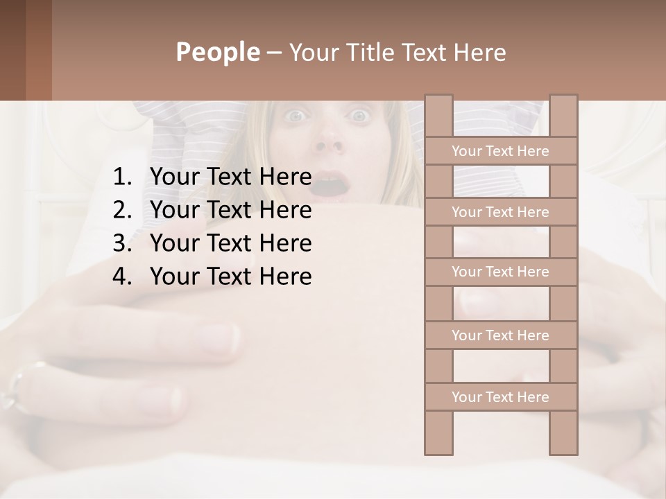 A Pregnant Woman Laying In Bed With Her Hands On Her Belly PowerPoint Template