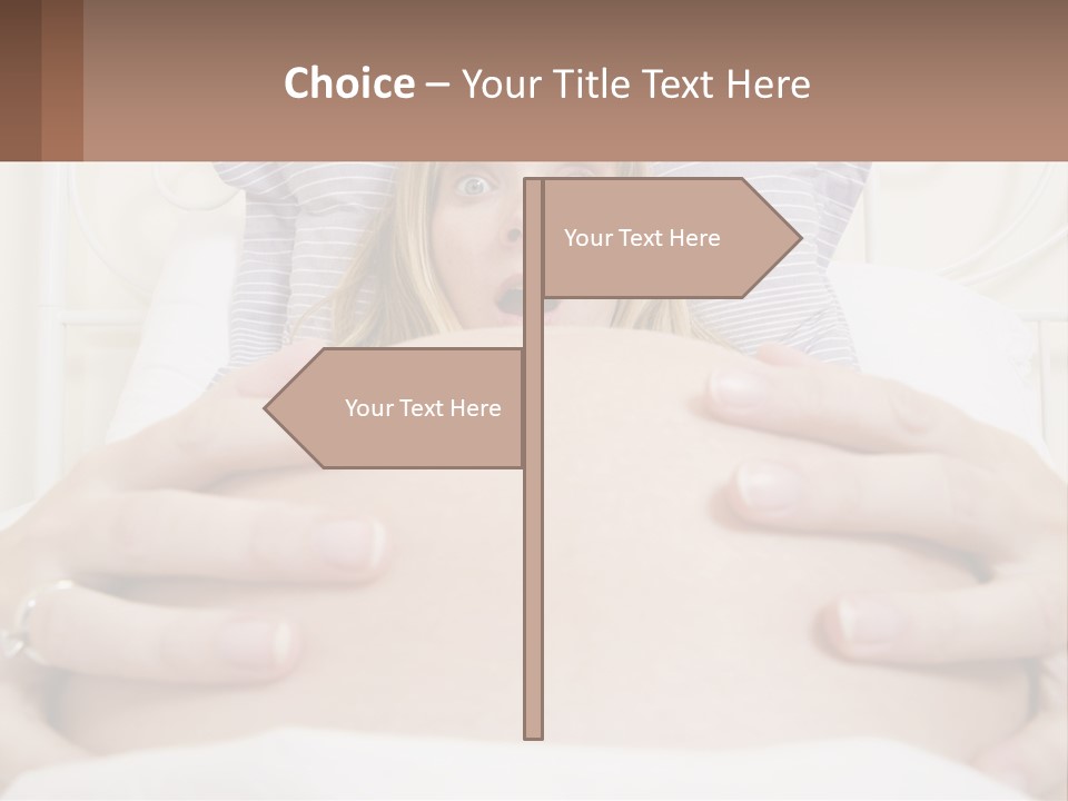 A Pregnant Woman Laying In Bed With Her Hands On Her Belly PowerPoint Template