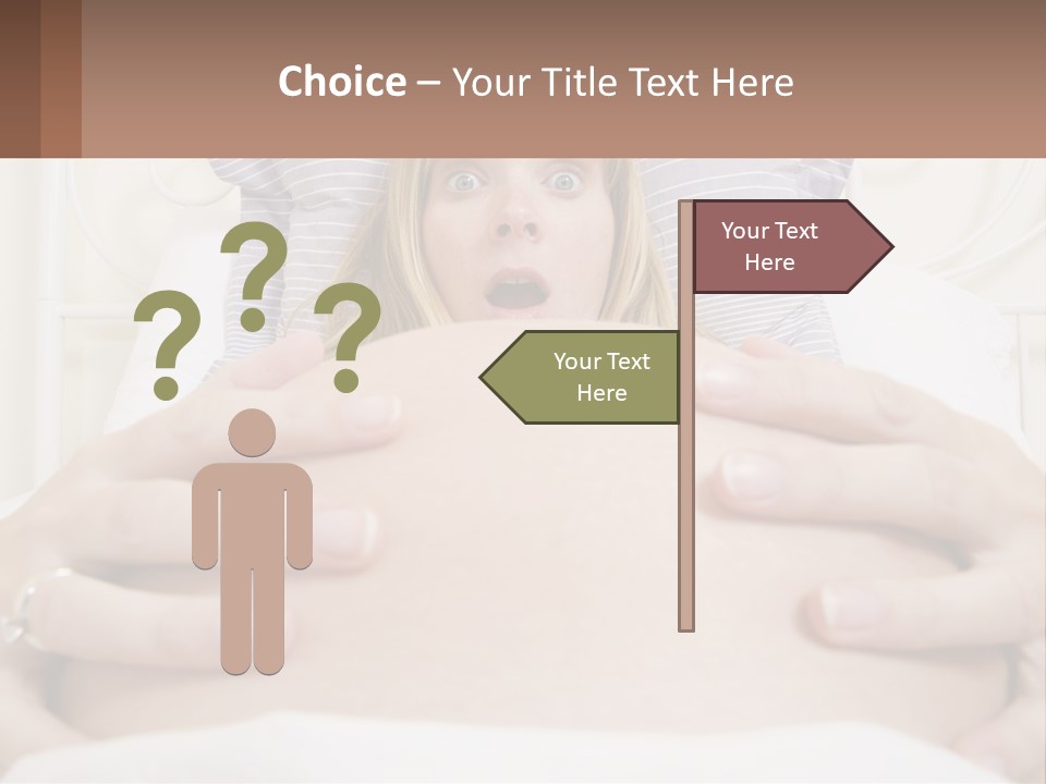 A Pregnant Woman Laying In Bed With Her Hands On Her Belly PowerPoint Template