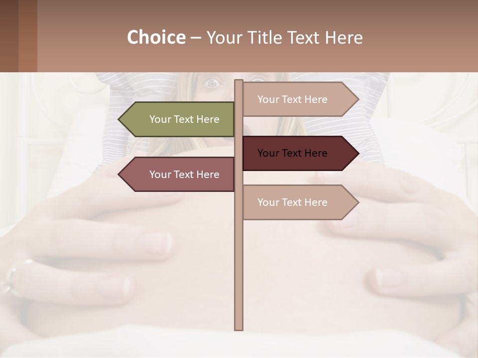 A Pregnant Woman Laying In Bed With Her Hands On Her Belly PowerPoint Template