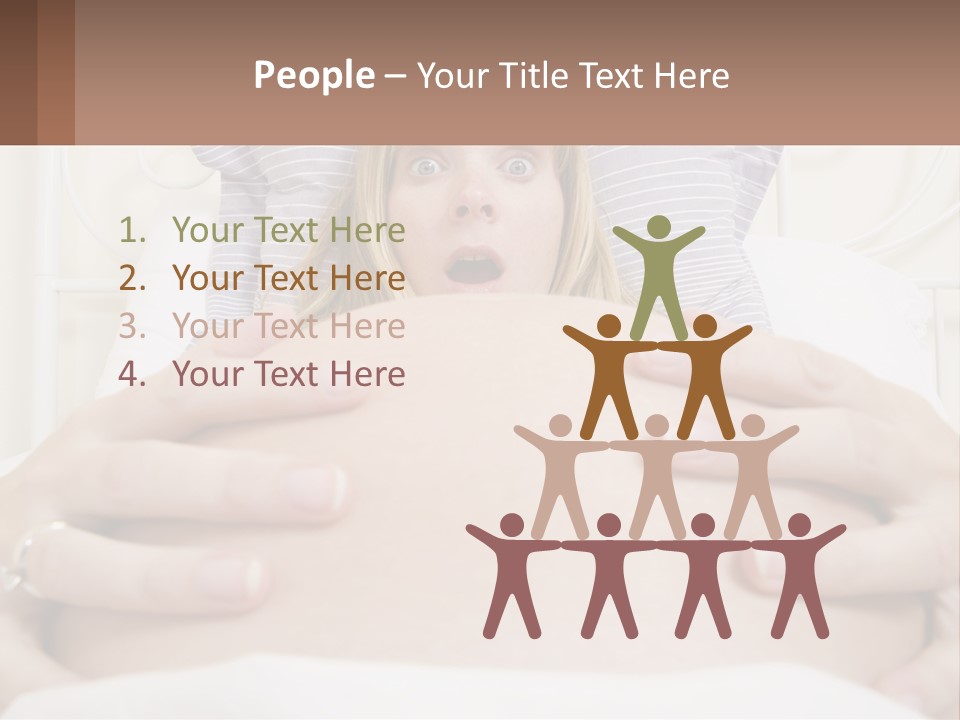 A Pregnant Woman Laying In Bed With Her Hands On Her Belly PowerPoint Template