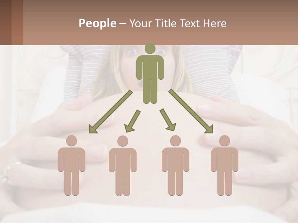 A Pregnant Woman Laying In Bed With Her Hands On Her Belly PowerPoint Template