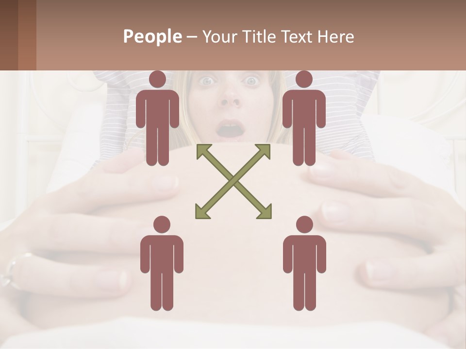 A Pregnant Woman Laying In Bed With Her Hands On Her Belly PowerPoint Template