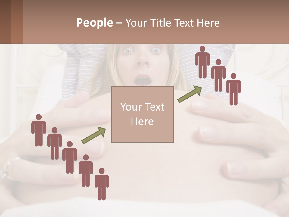 A Pregnant Woman Laying In Bed With Her Hands On Her Belly PowerPoint Template