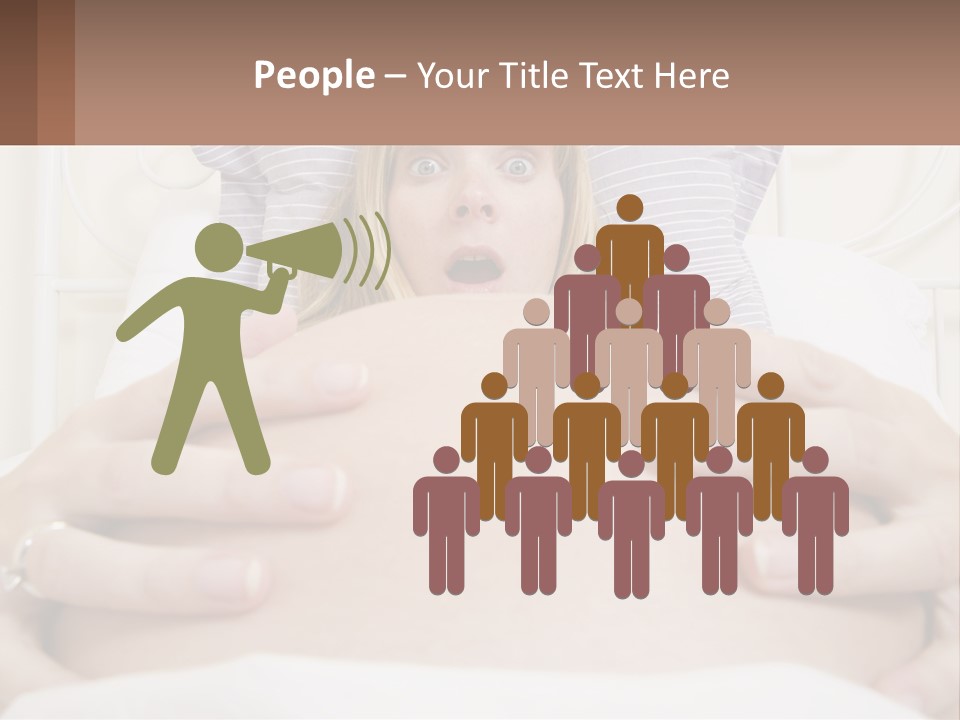 A Pregnant Woman Laying In Bed With Her Hands On Her Belly PowerPoint Template