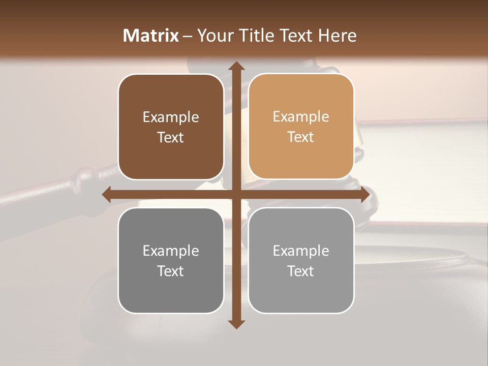 A Judge's Gaven On Top Of A Table With Books PowerPoint Template