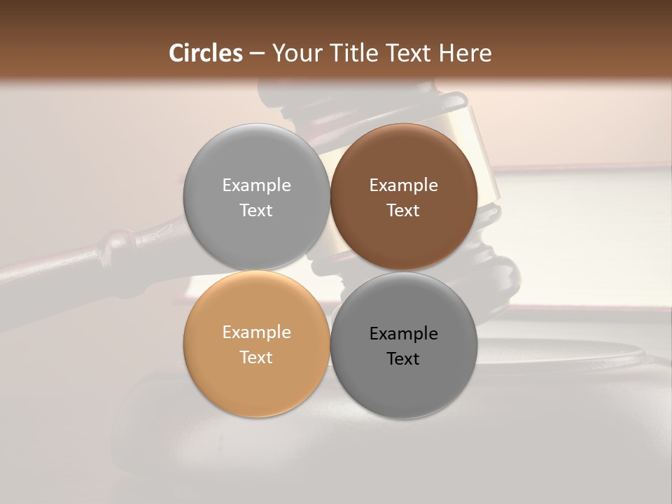 A Judge's Gaven On Top Of A Table With Books PowerPoint Template
