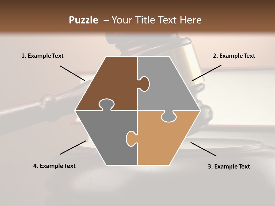 A Judge's Gaven On Top Of A Table With Books PowerPoint Template