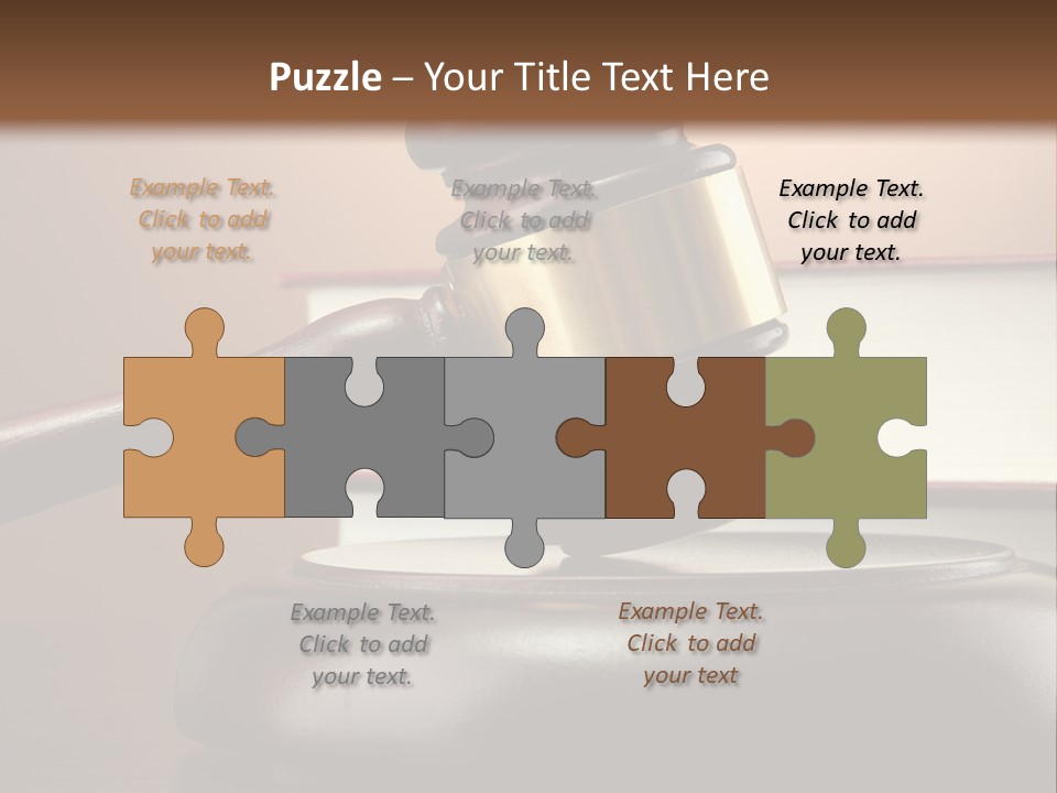 A Judge's Gaven On Top Of A Table With Books PowerPoint Template