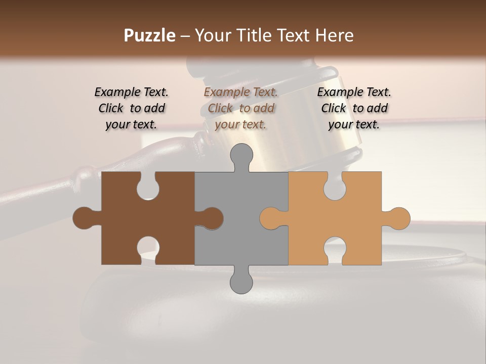 A Judge's Gaven On Top Of A Table With Books PowerPoint Template