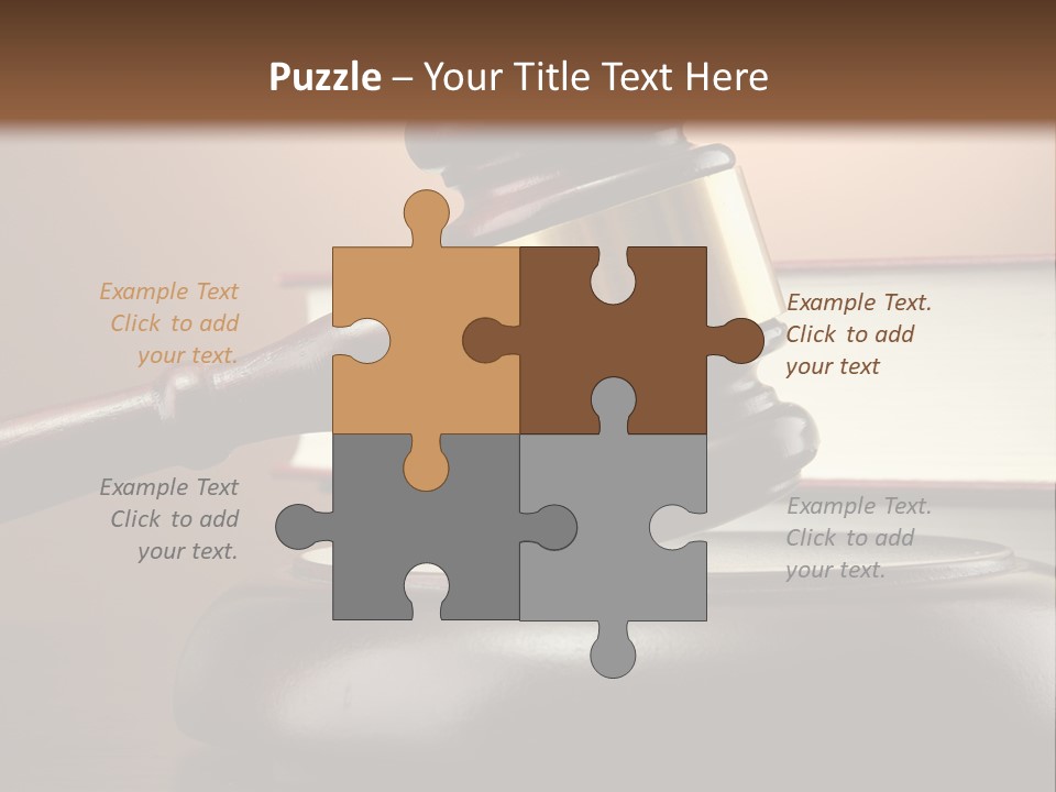 A Judge's Gaven On Top Of A Table With Books PowerPoint Template