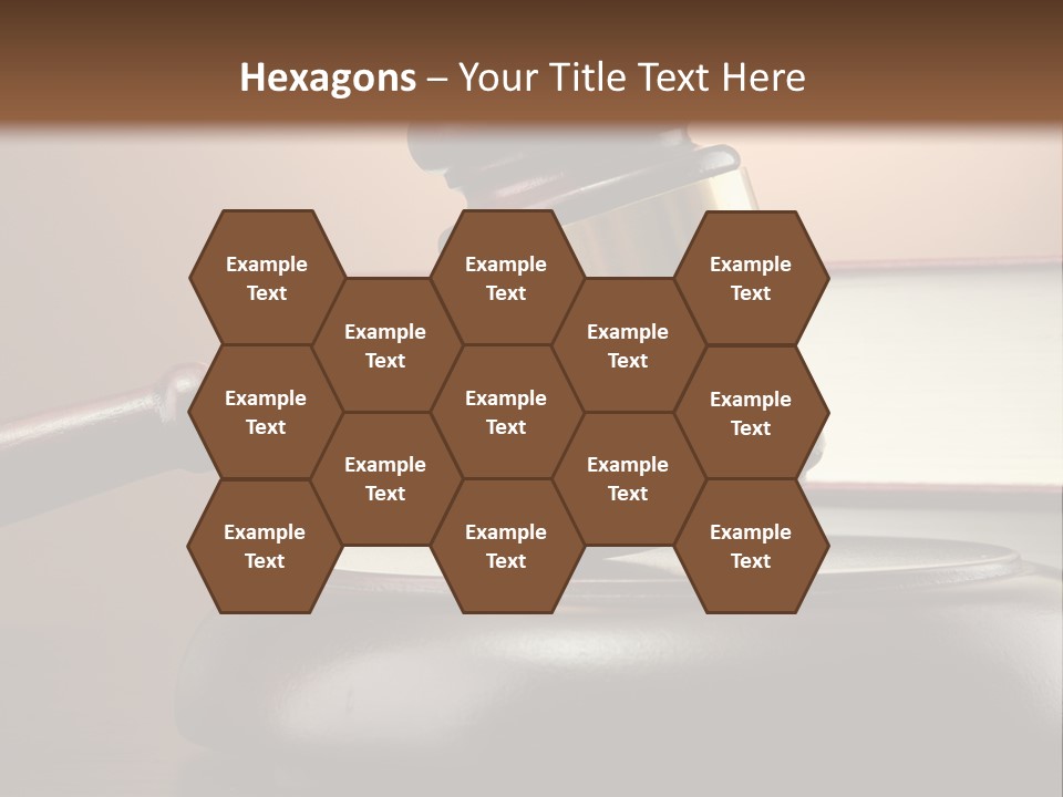 A Judge's Gaven On Top Of A Table With Books PowerPoint Template