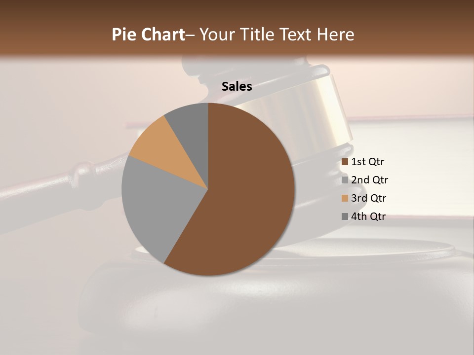 A Judge's Gaven On Top Of A Table With Books PowerPoint Template