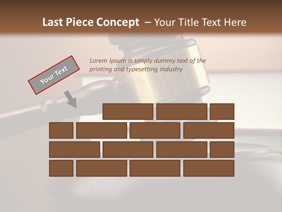 A Judge's Gaven On Top Of A Table With Books PowerPoint Template