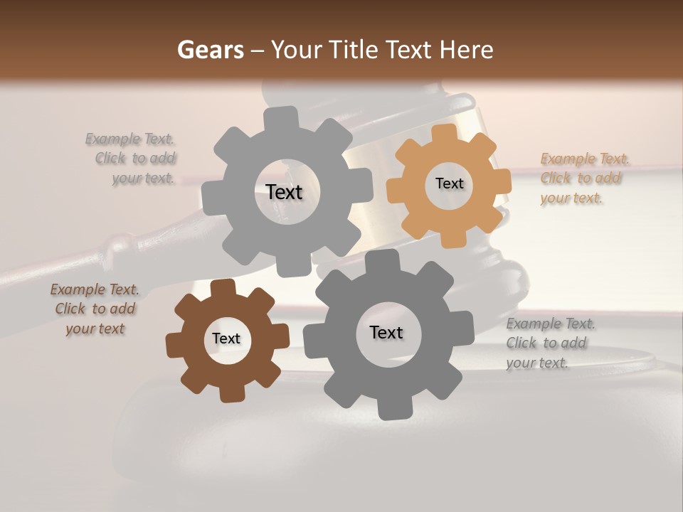A Judge's Gaven On Top Of A Table With Books PowerPoint Template