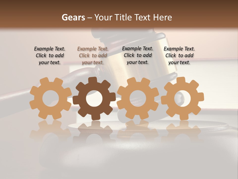 A Judge's Gaven On Top Of A Table With Books PowerPoint Template