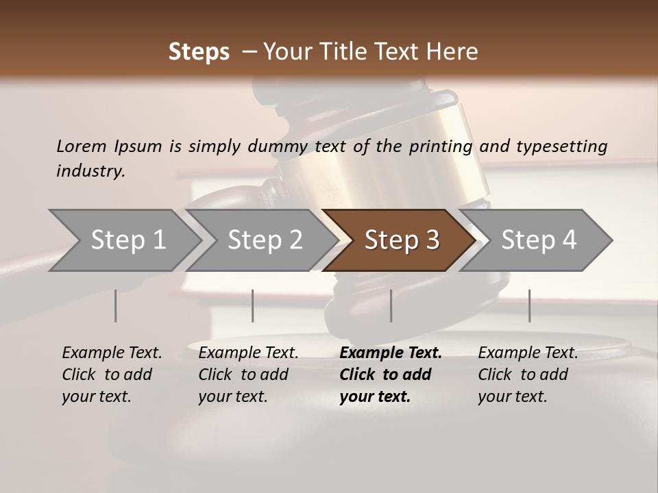 A Judge's Gaven On Top Of A Table With Books PowerPoint Template