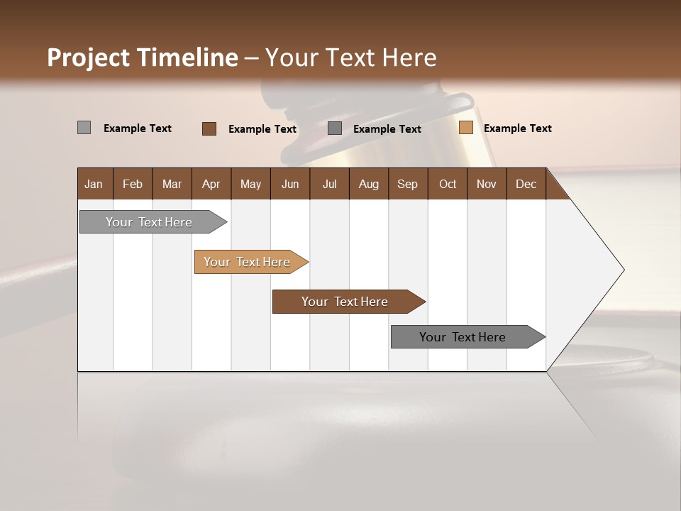 A Judge's Gaven On Top Of A Table With Books PowerPoint Template
