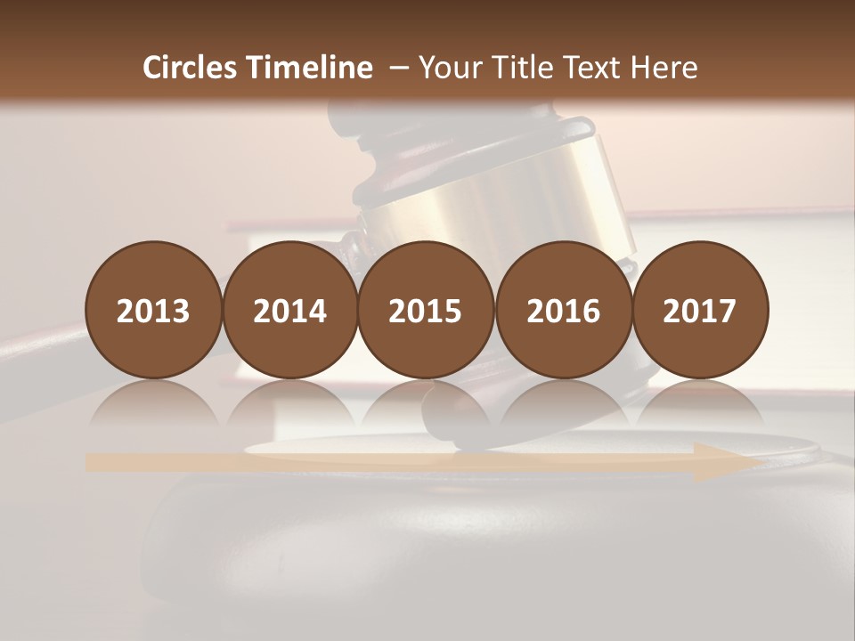 A Judge's Gaven On Top Of A Table With Books PowerPoint Template