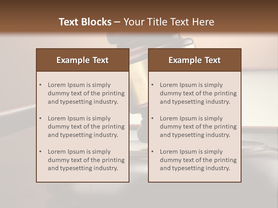 A Judge's Gaven On Top Of A Table With Books PowerPoint Template