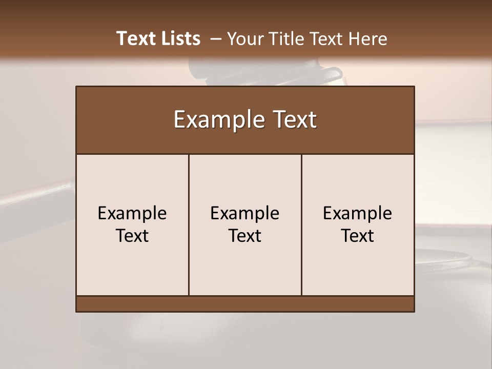 A Judge's Gaven On Top Of A Table With Books PowerPoint Template