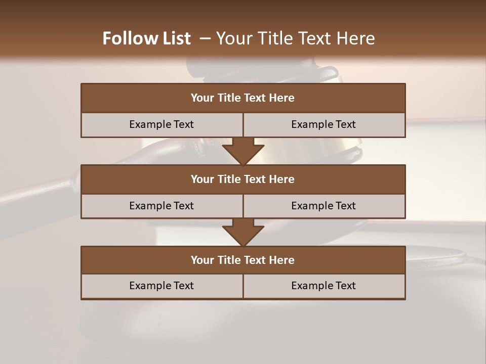 A Judge's Gaven On Top Of A Table With Books PowerPoint Template