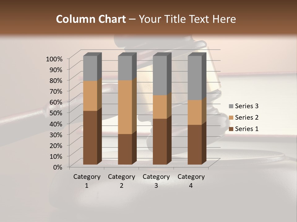 A Judge's Gaven On Top Of A Table With Books PowerPoint Template