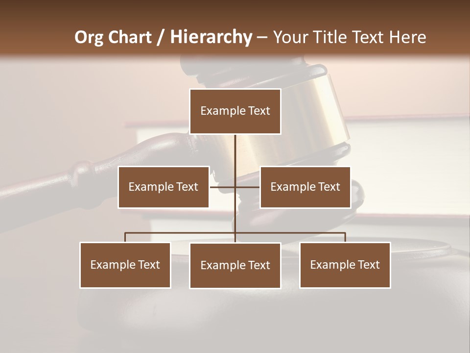 A Judge's Gaven On Top Of A Table With Books PowerPoint Template