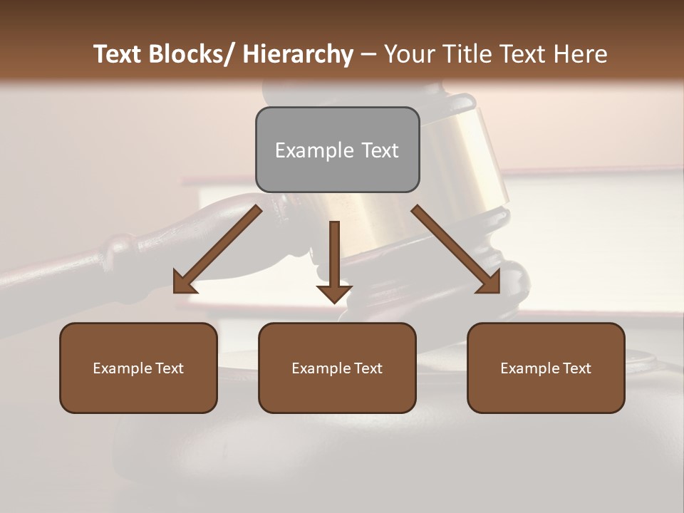 A Judge's Gaven On Top Of A Table With Books PowerPoint Template
