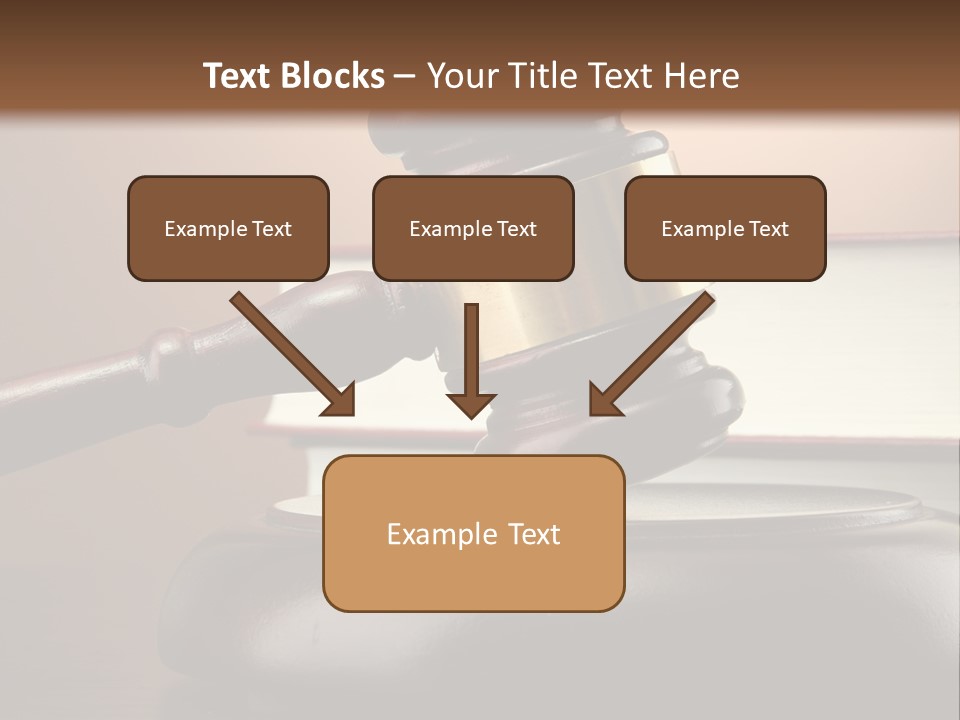 A Judge's Gaven On Top Of A Table With Books PowerPoint Template