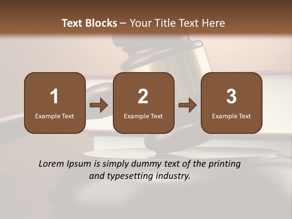 A Judge's Gaven On Top Of A Table With Books PowerPoint Template