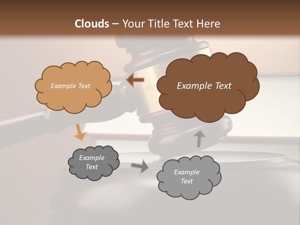 A Judge's Gaven On Top Of A Table With Books PowerPoint Template