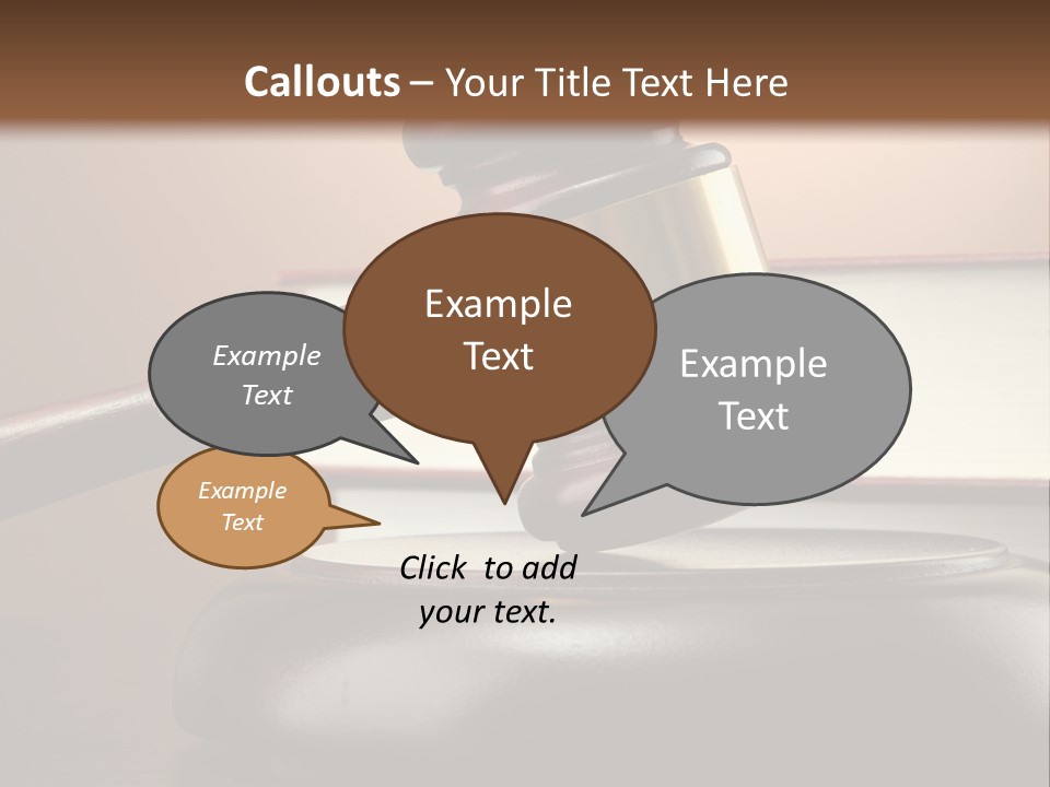 A Judge's Gaven On Top Of A Table With Books PowerPoint Template