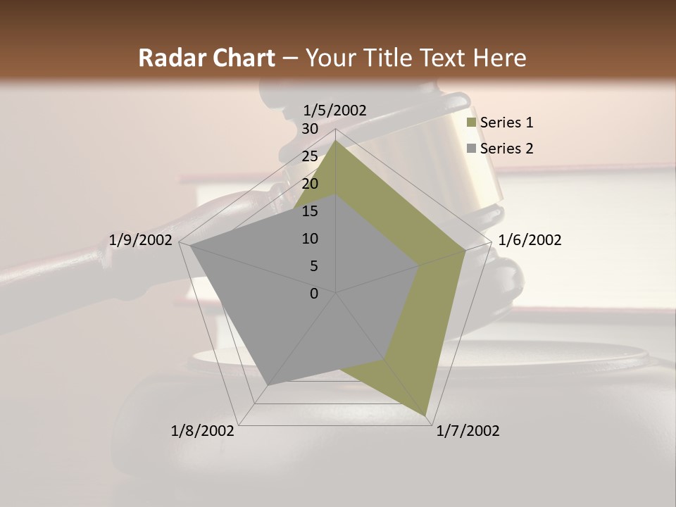 A Judge's Gaven On Top Of A Table With Books PowerPoint Template