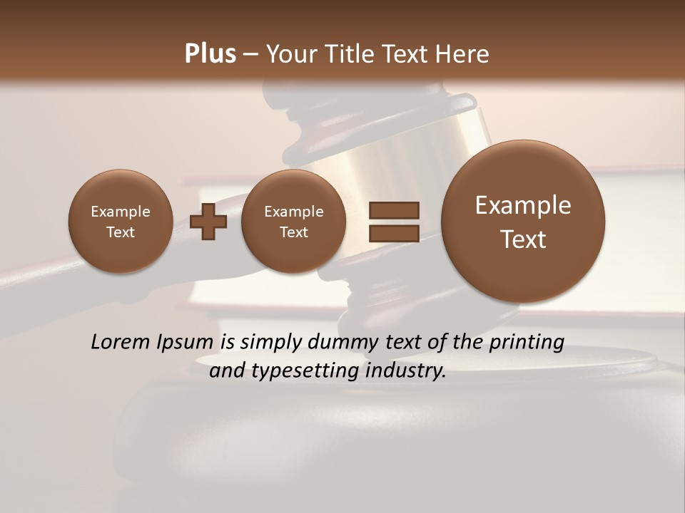 A Judge's Gaven On Top Of A Table With Books PowerPoint Template