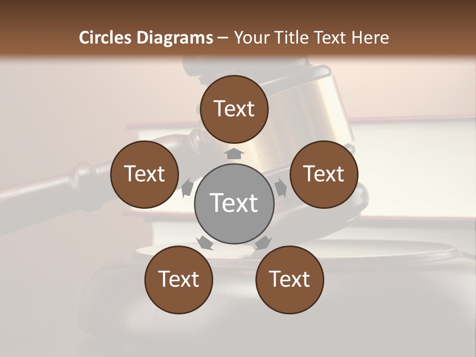 A Judge's Gaven On Top Of A Table With Books PowerPoint Template
