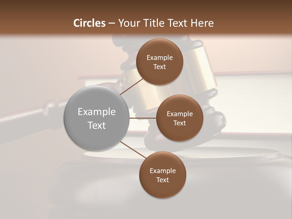 A Judge's Gaven On Top Of A Table With Books PowerPoint Template