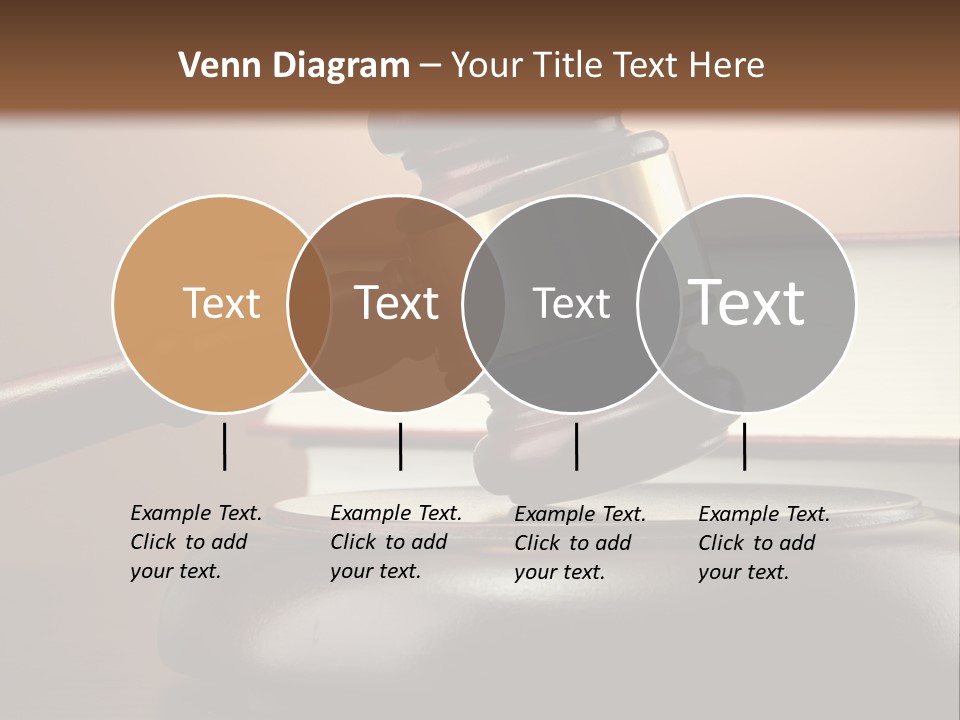 A Judge's Gaven On Top Of A Table With Books PowerPoint Template