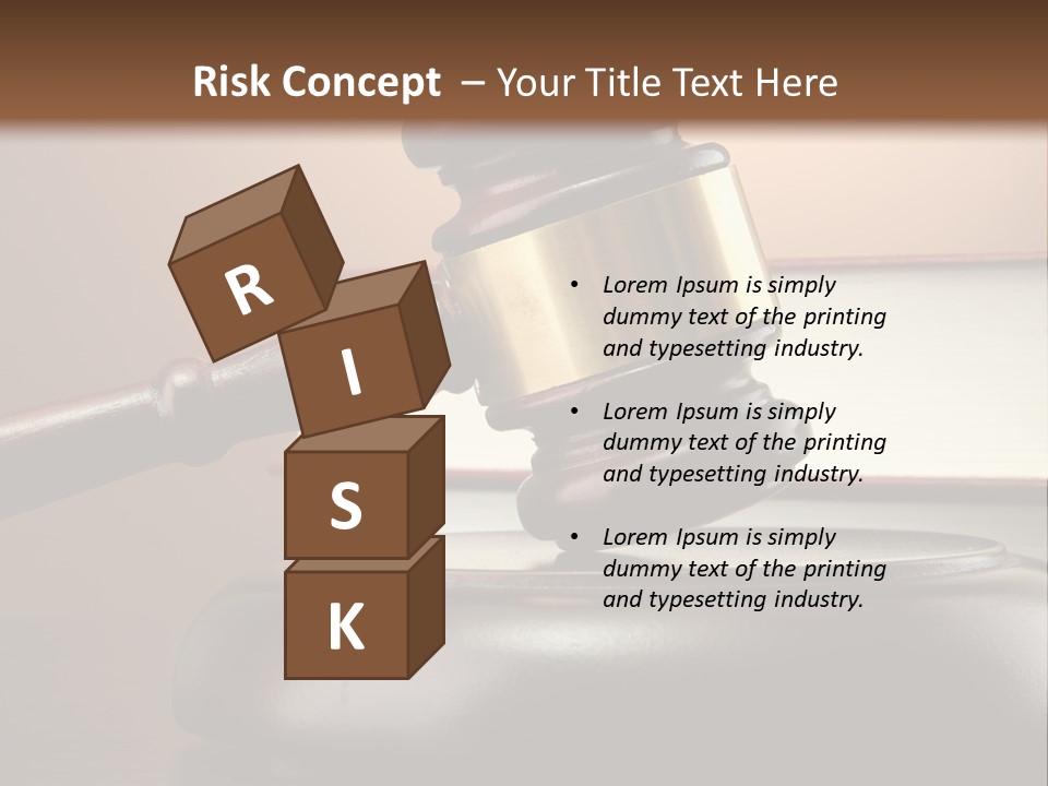 A Judge's Gaven On Top Of A Table With Books PowerPoint Template