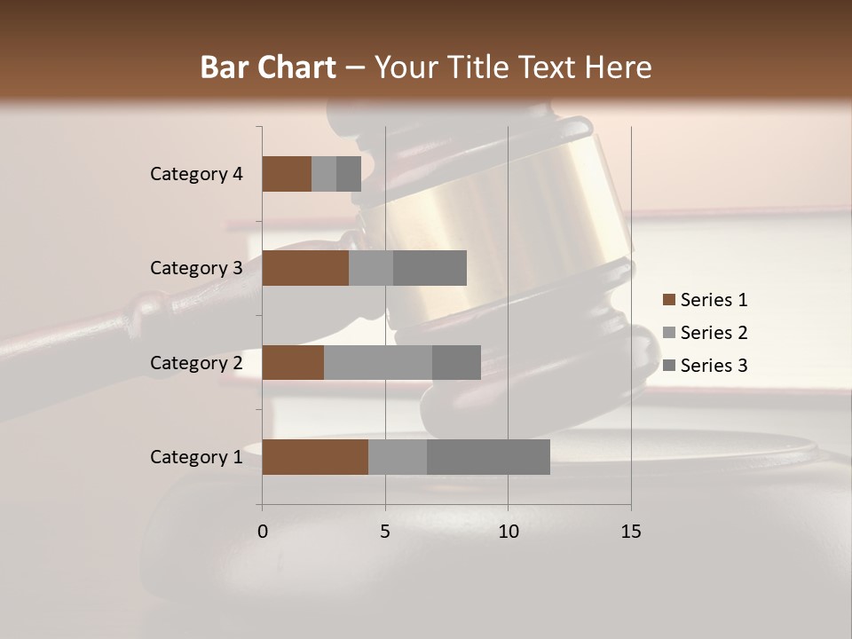 A Judge's Gaven On Top Of A Table With Books PowerPoint Template
