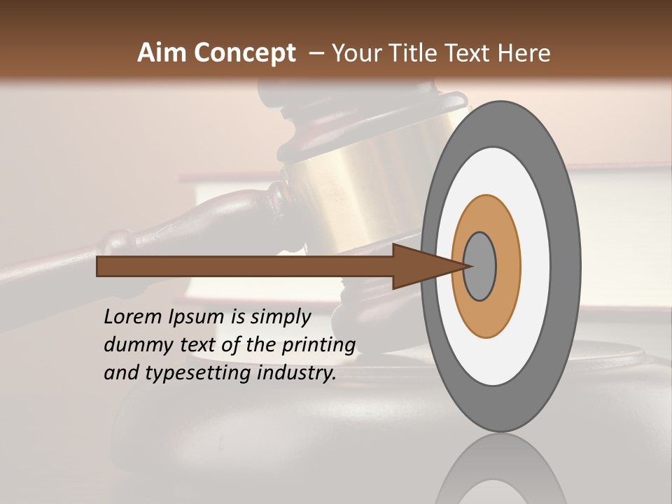 A Judge's Gaven On Top Of A Table With Books PowerPoint Template