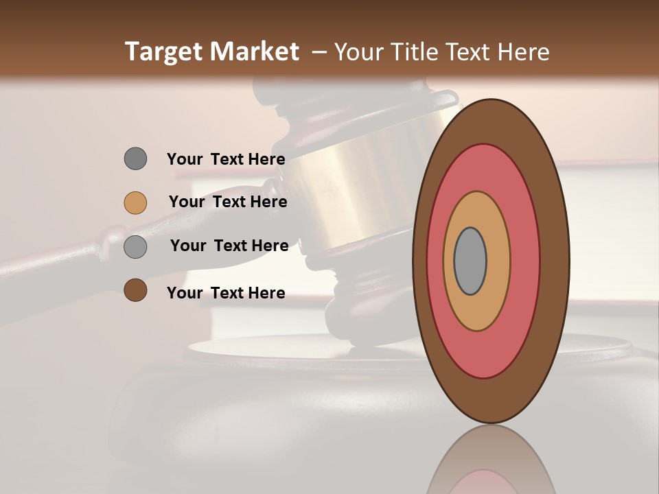 A Judge's Gaven On Top Of A Table With Books PowerPoint Template